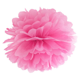Pompon bibułowy, różowy, 25cm