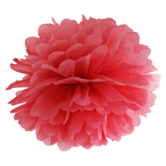 Pompon bibułowy, czerwony, 25cm