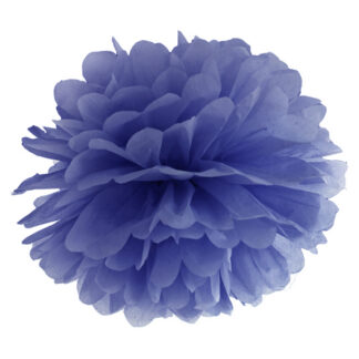 Pompon bibułowy, granat, 25cm
