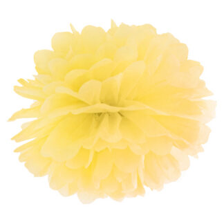 Pompon bibułowy, żółty, 25cm