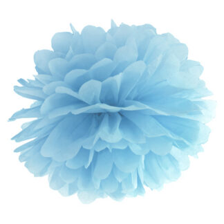 Pompon bibułowy, j. mgl. nieb., 25cm