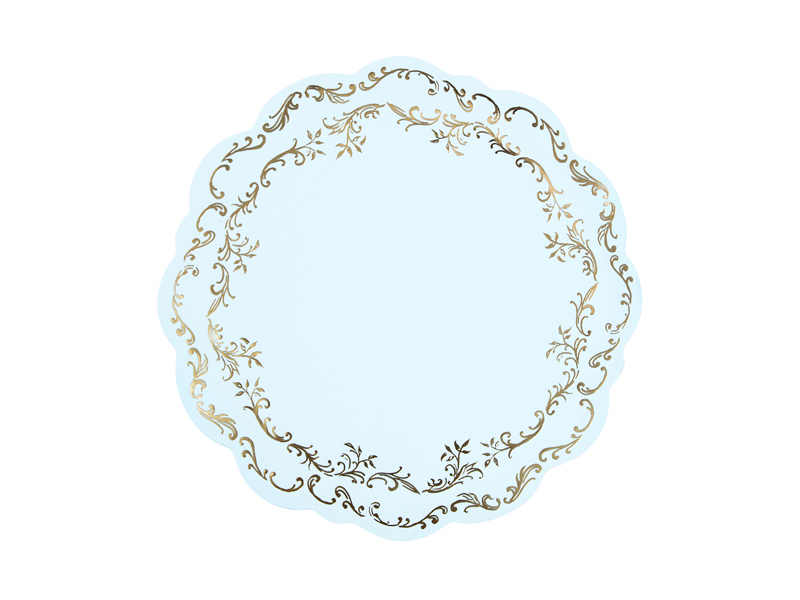 Podkładki pod talerze Ornament, błękitny, śr. 35.5 cm (1 op. / 6 szt.)