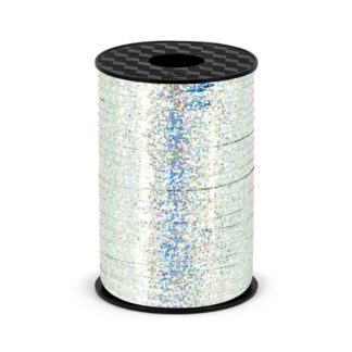 Wstążka plastikowa, srebrny, 5mm/225m
