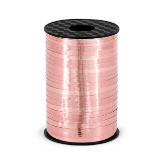 Wstążka plastikowa, różowe złoto, 5mm/225m
