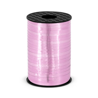 Wstążka plastikowa, różowy, 5mm/225m