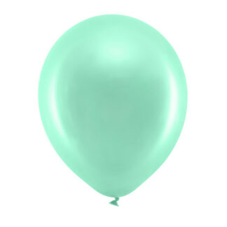 Balony Rainbow 30cm metalizowane, mięta (1 op. / 100 szt.)