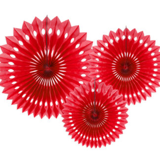 Rozety dekoracyjne, czerwony, 20-30cm (1 op. / 3 szt.)