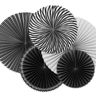 Rozety dekoracyjne Black&White, mix (1 op. / 5 szt.)