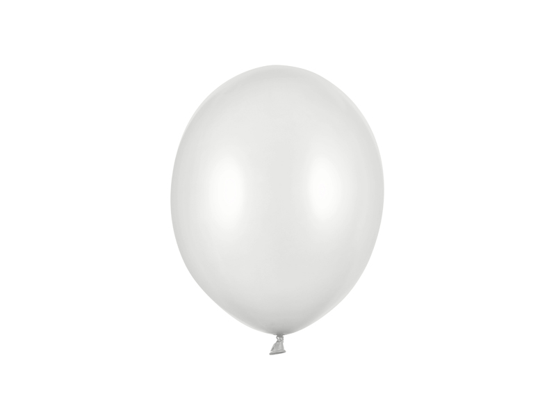 Balony Strong 23cm, Metallic Silver Snow (1 op. / 100 szt.)