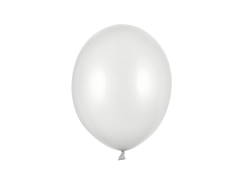 Balony Strong 27cm, Metallic Silver Snow (1 op. / 100 szt.)