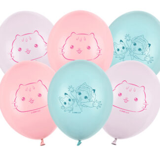 Balony Strong 27 cm, Koci Domek Gabi, mix (1 op. / 6 szt.)