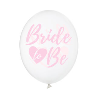 Balony 30cm, Bride to be, Crystal Clear (1 op. / 6 szt.)