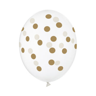Balony 30cm, Kropki, Crystal Clear (1 op. / 50 szt.)