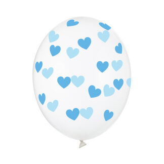 Balony 30cm, Serduszka, Crystal Clear (1 op. / 50 szt.)