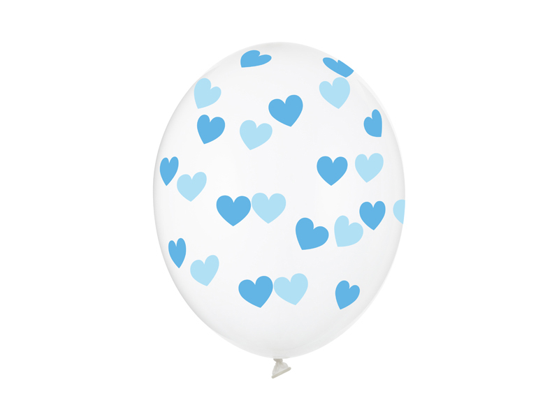 Balony 30cm, Serduszka, Crystal Clear (1 op. / 50 szt.)