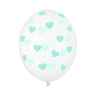 Balony 30cm, Serduszka, Crystal Clear (1 op. / 50 szt.)
