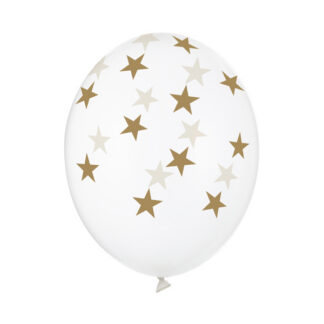 Balony 30cm, Gwiazdki, Crystal Clear (1 op. / 50 szt.)