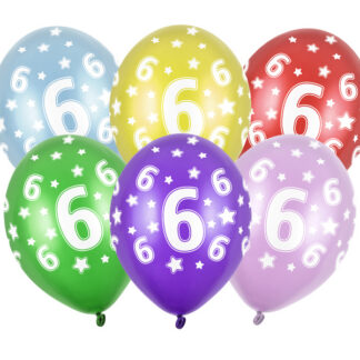 Balony 30cm, 6th Birthday, Metallic Mix (1 op. / 50 szt.)