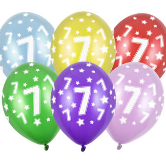 Balony 30cm, 7th Birthday, Metallic Mix (1 op. / 50 szt.)