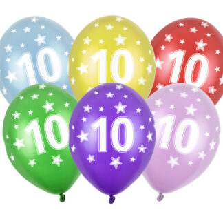 Balony 30cm, 10th Birthday, Metallic Mix (1 op. / 50 szt.)