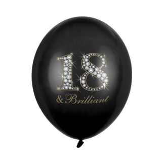 Balony 30cm, 18 & Brilliant, Pastel Black (1 op. / 6 szt.)