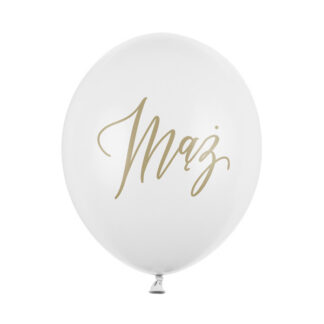 Balony 30cm, Mąż, Pastel Pure White (1 op. / 50 szt.)