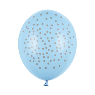 Balony 30cm, Kropki, Pastel Baby Blue (1 op. / 50 szt.)