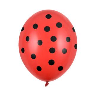 Balony 30cm, Kropki, Pastel Poppy Red (1 op. / 50 szt.)
