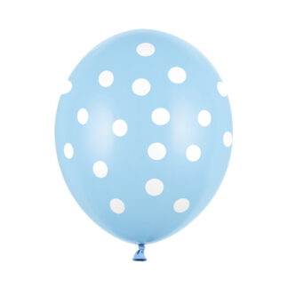 Balony 30cm, Kropki, Pastel Baby Blue (1 op. / 6 szt.)