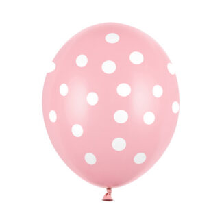 Balony 30cm, Kropki, Pastel Baby Pink (1 op. / 50 szt.)