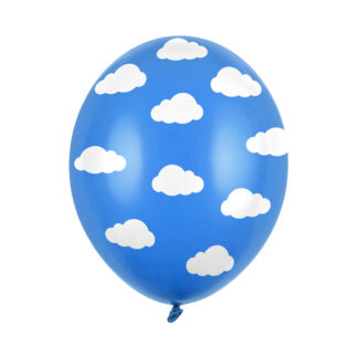 Balony 30cm, Chmurki, Pastel Corn. Blue (1 op. / 50 szt.)