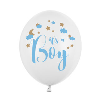 Balony 30cm, It's a Boy, Pastel Pure White (1 op. / 50 szt.)