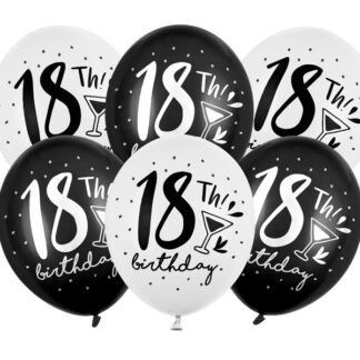 Balony 30cm, 18th! birthday, mix (1 op. / 50 szt.)