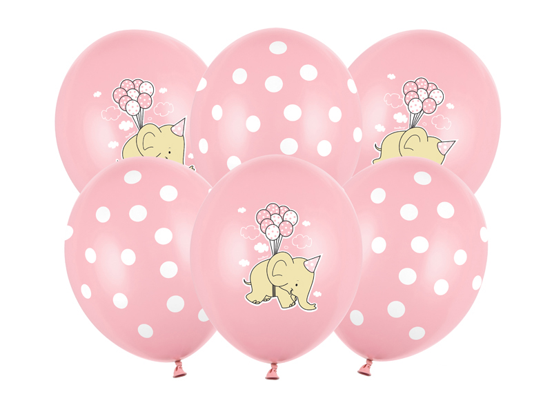 Balony 30cm, Słonik, Pastel Pink Mix (1 op. / 50 szt.)
