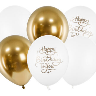 Balony 30cm, Happy Birthday To You, mix (1 op. / 6 szt.)