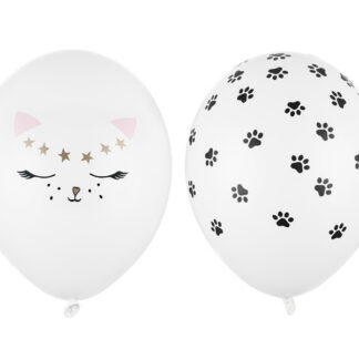Balony 30 cm, Kotek, Pastel Pure White (1 op. / 50 szt.)