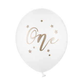 Balony 30 cm, One, Pastel Pure White (1 op. / 50 szt.)
