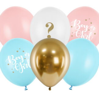 Balony 30cm, Boy or Girl, mix (1 op. / 6 szt.)
