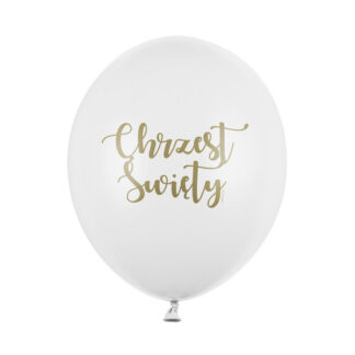 Balony 30 cm, Chrzest Święty, Pastel Pure White (1 op. / 6 szt.)
