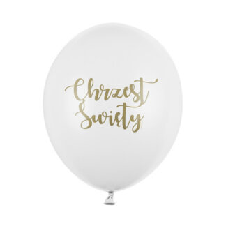 Balony 30 cm, Chrzest Święty, Pastel Pure White (1 op. / 50 szt.)