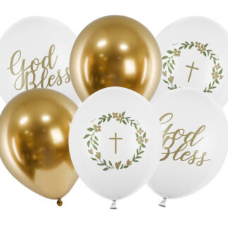 Balony 30 cm, God Bless, mix (1 op. / 6 szt.)