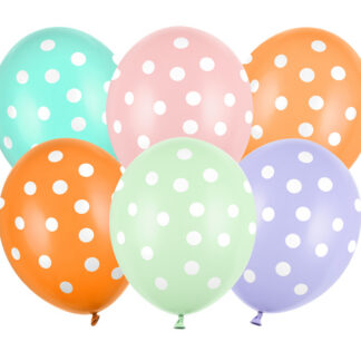 Balony 30 cm, Kropki, mix (1 op. / 50 szt.)