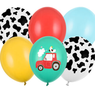 Balony 30 cm, Farma, mix (1 op. / 6 szt.)