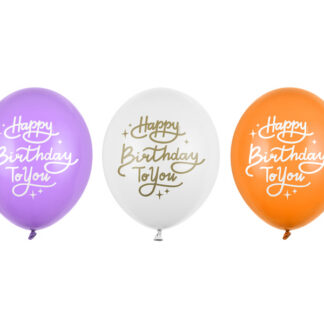 Balony 30 cm, Happy Birthday To You, mix (1 op. / 50 szt.)
