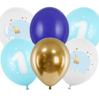 Balony 30 cm, Roczek, Pastel Light Blue (1 op. / 6 szt.)