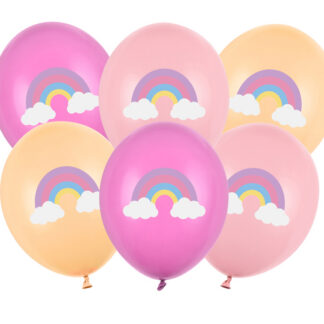 Balony 30 cm, Tęcza, mix (1 op. / 6 szt.)