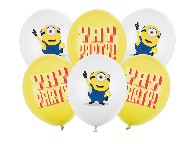 Balony Strong 30 cm Minionki z nadrukiem, mix (1 op. / 6 szt.)
