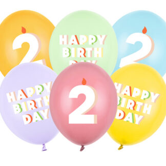 Balony 30 cm, 2, mix (1 op. / 6 szt.)