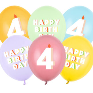 Balony 30 cm, 4, mix (1 op. / 6 szt.)