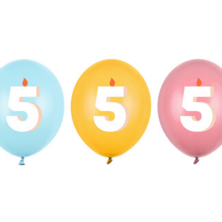 Balony 30 cm, 5, mix (1 op. / 50 szt.)